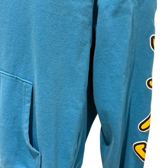 PAC-MAN Vintage Inspired Blue Hoodie Sweatshirt 80s Retro Size Small - Picture 8 of 9
